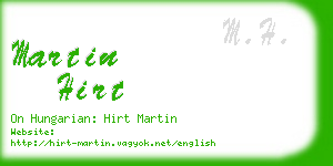 martin hirt business card